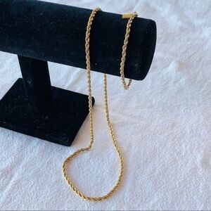 Gold tone twisted rope design Korea made matching bracelet necklace set